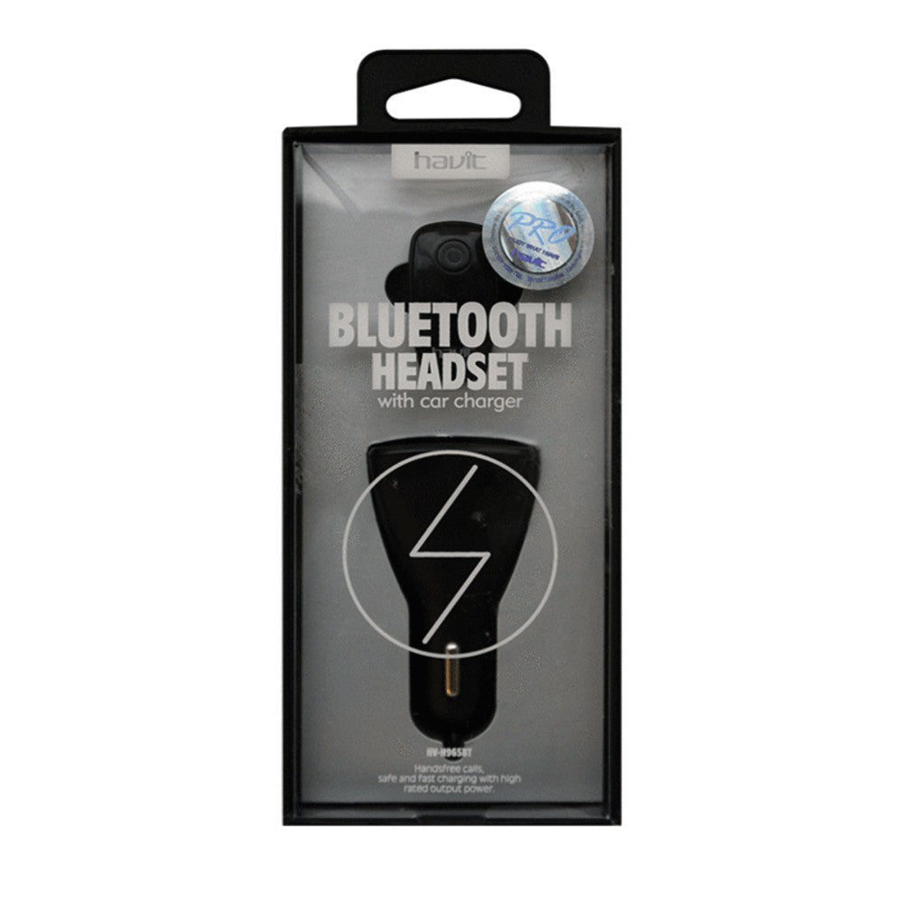 Havit Bluetooth Headset with Car Charger and Compact Design for Hands-Free Calling