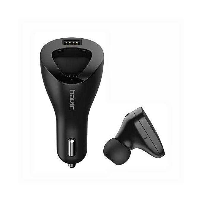 Havit Bluetooth Headset with Car Charger and Compact Design for Hands-Free Calling