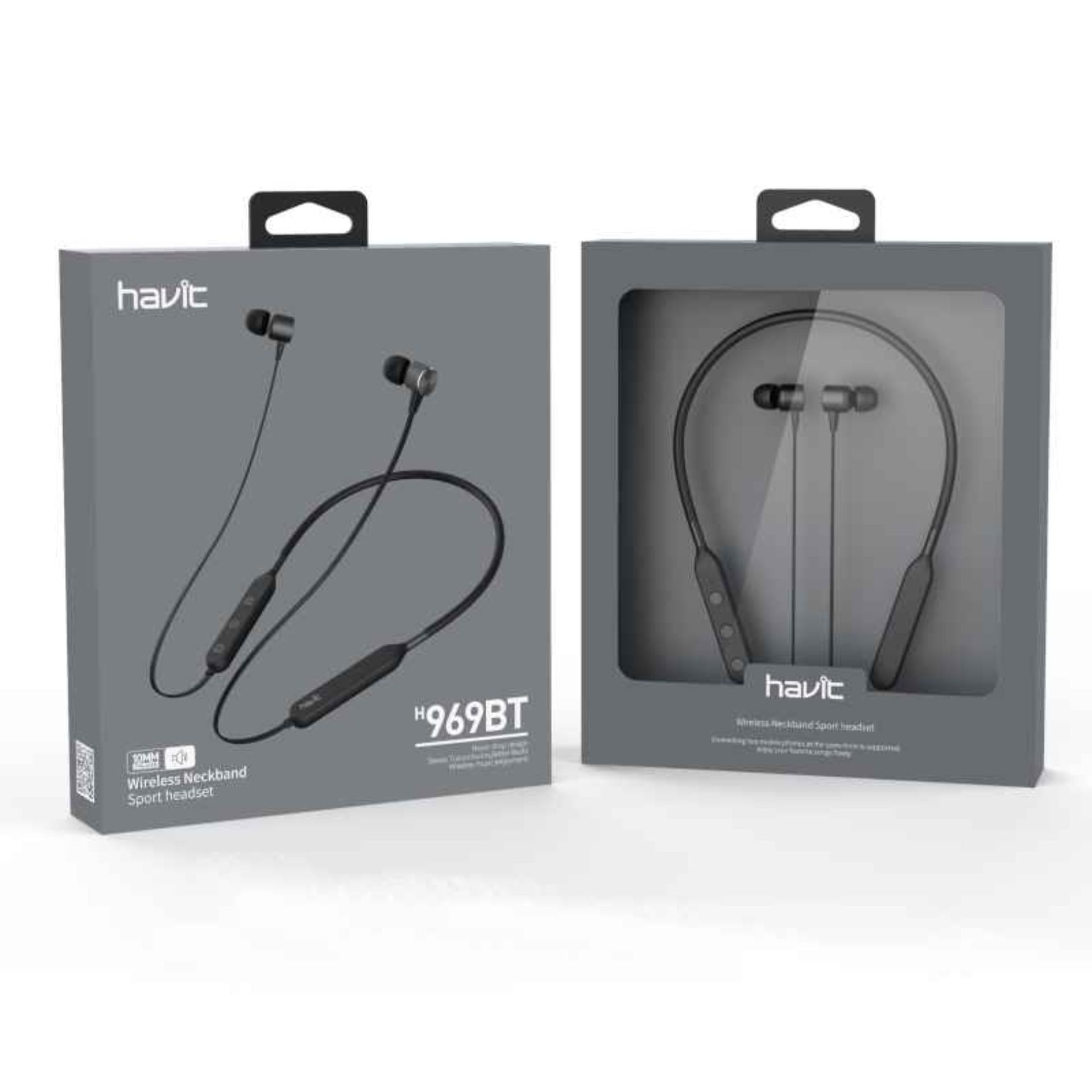 Havit H969BT Wireless Neckband Sport Headset in Black with Bluetooth Headset functionality