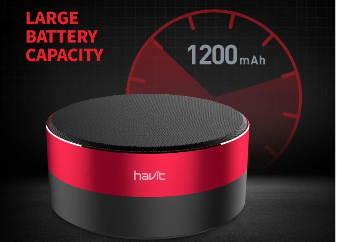 VMIDirect Bluetooth Speaker with a large battery capacity of 1200mAh in stylish red and black design