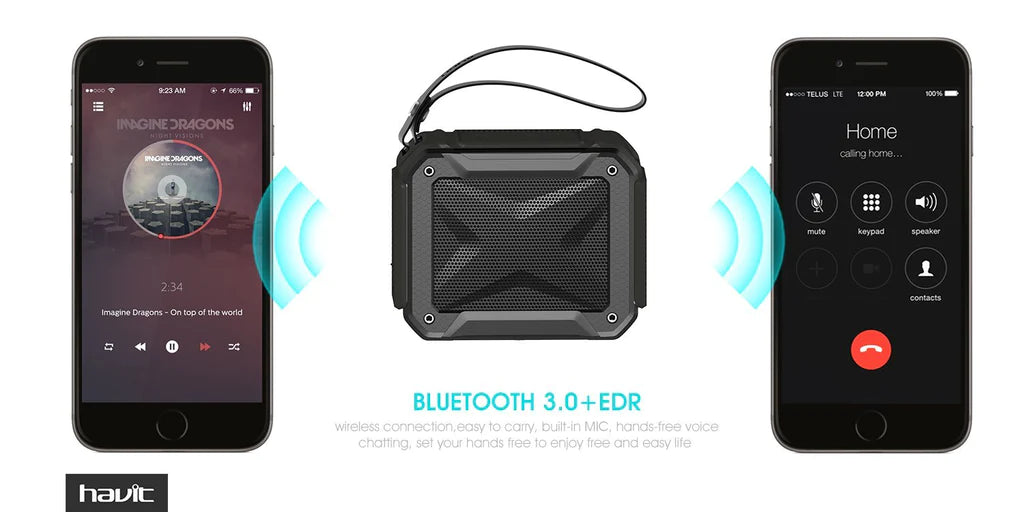Havit Bluetooth Speaker with Built-in Mic for Clear Voice Calls and Wireless Connectivity