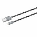 Braided Lightning Cable in black and gray design for fast charging and data transfer