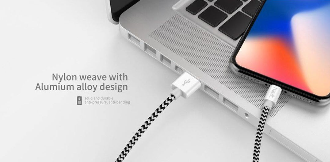 VMIDirect Braided Lightning Cable with Nylon Weave and Aluminum Alloy Design for Durability