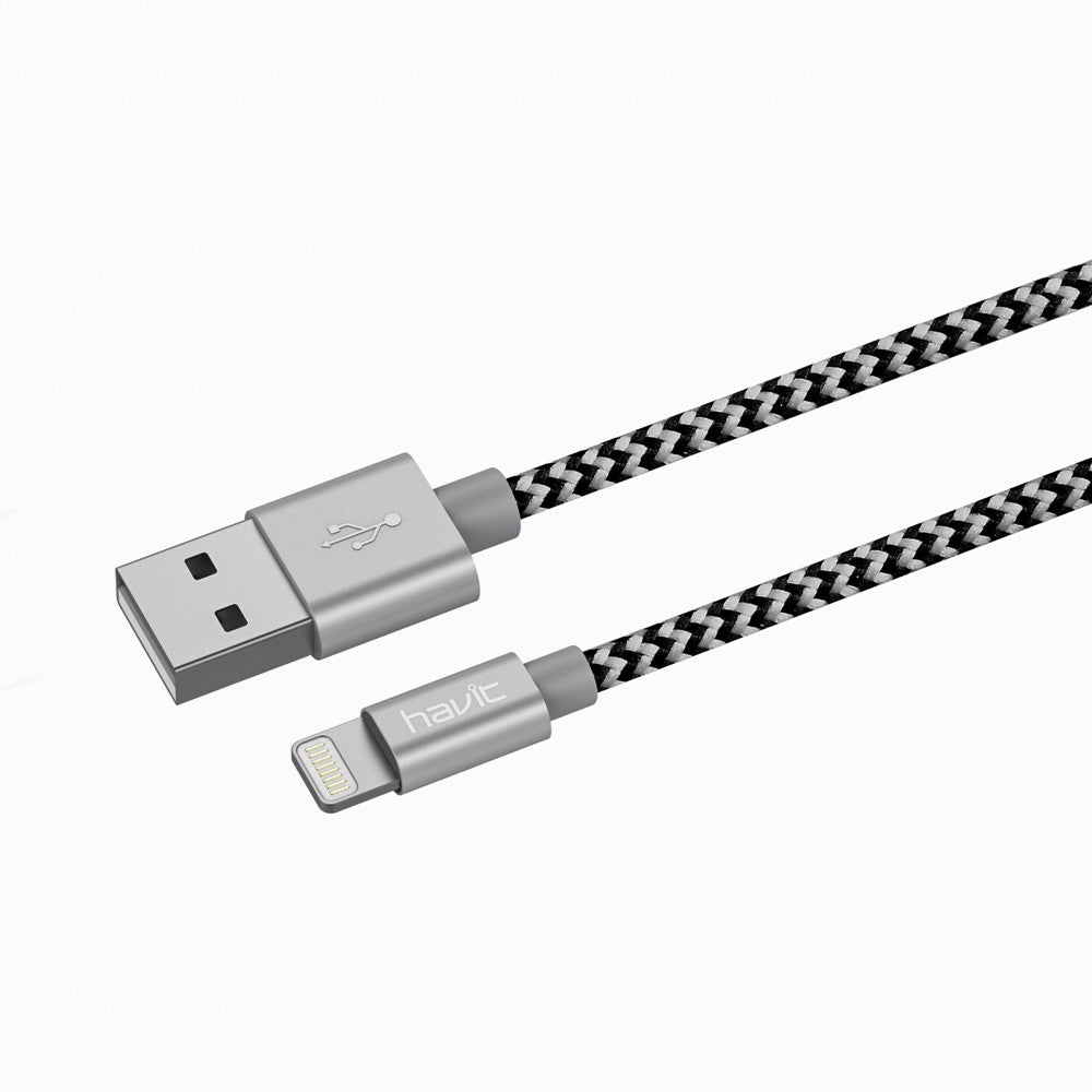 VMIDirect Braided Lightning Cable in Black and White for Fast Charging and Data Transfer