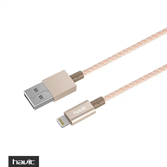 VMIDirect Braided Lightning Data Cable in Gold for fast charging and syncing devices