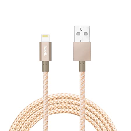 VMIDirect Braided Lightning Data Cable in Gold for fast charging and syncing devices