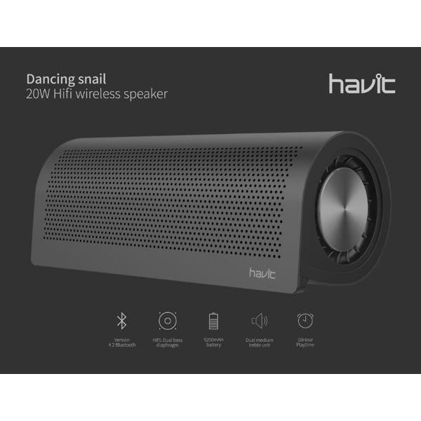 Havit Dancing Snail 20W HiFi wireless speaker with powerful battery and sleek design