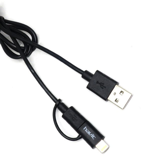 Havit 2 in 1 MFi Cable with Dual Data Charging Wire for fast charging and data transfer