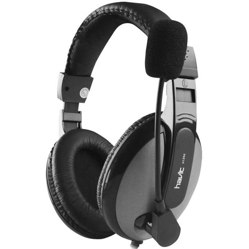 Havit Wired Dual Plug Headset with Comfortable Ear Cushions and Adjustable Microphone for Clear Audio
