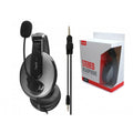 Dual Plug Headset Wired with Adjustable Mic and Comfortable Ear Cushions for Clear Audio