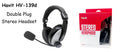 Havit HV-139d Double Plug Stereo Headset with Adjustable Mic for Clear Communication