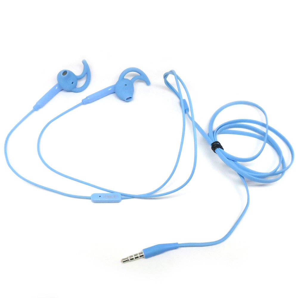 VMIDirect Blue Earbuds With Mic featuring secure fit for comfortable listening