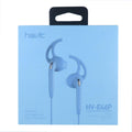 Havit HV-E46P Earbuds With Mic featuring ergonomic silicone ear hooks for a secure fit