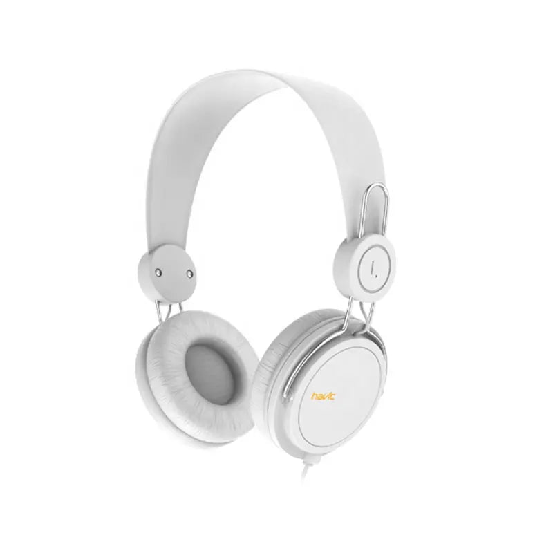 VMIDirect White Over-Ear Headphones with Comfortable Padding and Inline Control, Earphones With Mic