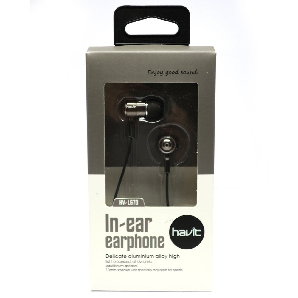 Havit In-Ear Earphone with Delicate Aluminum Alloy Design for Clear Sound and Comfort
