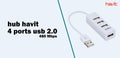 VMIDirect 4-Port USB 2.0 Hub Multi-Port Adapter with 480 Mbps Data Transfer Speed