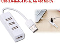 VMIDirect Multi-Port Adapter USB Hub with 4 Ports for Faster Data Transfer up to 480 Mbit/s