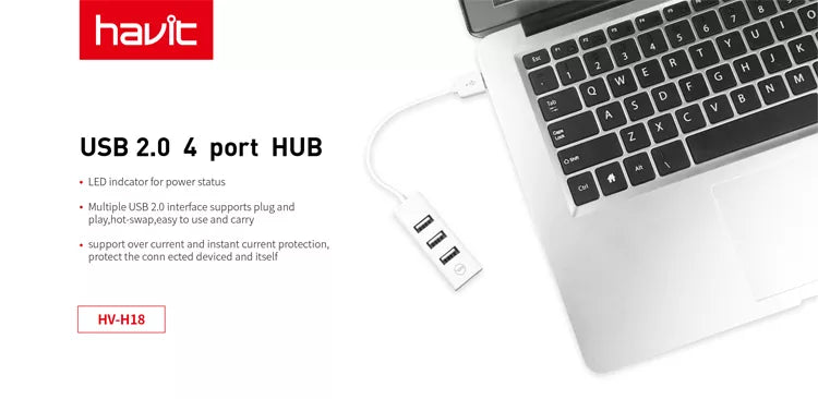 VMIDirect USB 2.0 Multi-Port Adapter with 4 Ports and LED Indicator for Easy Device Connectivity