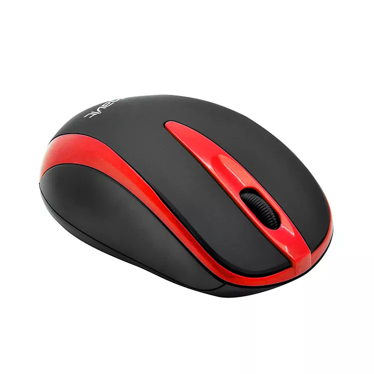 VMIDirect Optical Mouse Wired in sleek black and red design with ergonomic shape for comfort