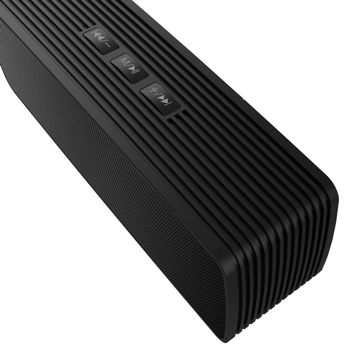 VMIDirect Portable Bluetooth Speaker in black with sleek design and easy-to-use control buttons