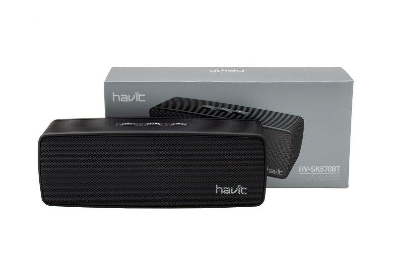 Havit HV-SK570BT Portable Bluetooth Speaker in sleek black with a compact design for easy portability