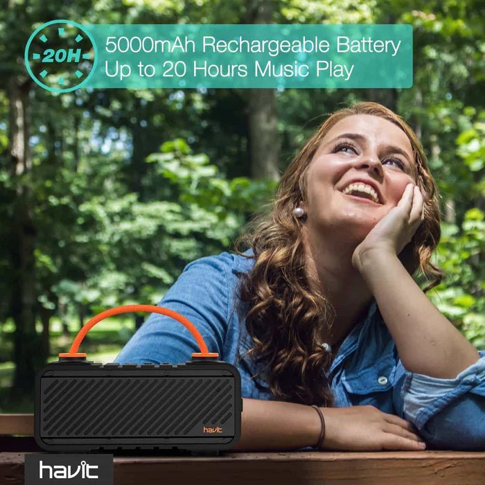 Havit Shockproof Wireless Speaker with 5000mAh battery offering up to 20 hours of music play outdoors