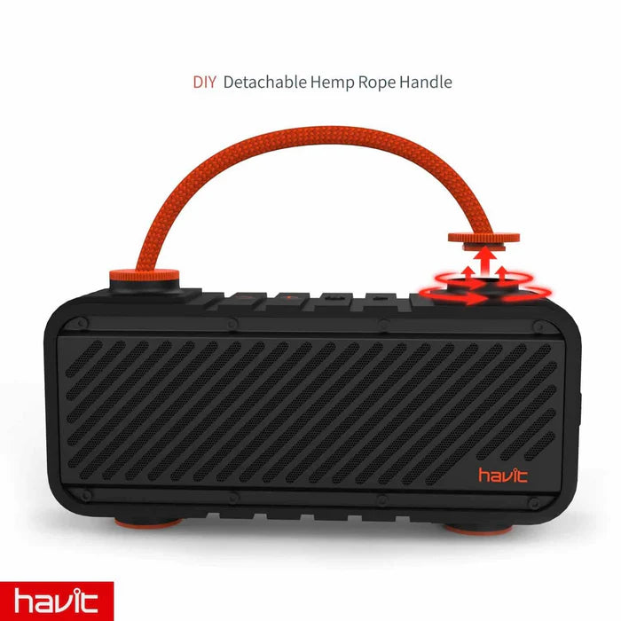 Havit Shockproof Wireless Speaker with Detachable Hemp Rope Handle for Outdoor Use