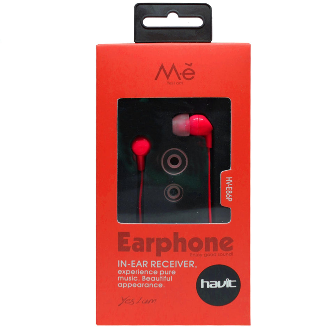 Havit Wired Earphones in Red with In-Ear Design for High-Quality Sound and Stylish Appearance