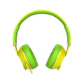 VMIDirect Wired Headphones in vibrant green and yellow with padded ear cushions for comfort