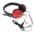 VMIDirect Wired Headphones in red with adjustable headband and cushioned ear pads for comfort