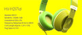 VMIDirect HV-H2171d Wired Headphones in green with 40mm speakers and adjustable headband