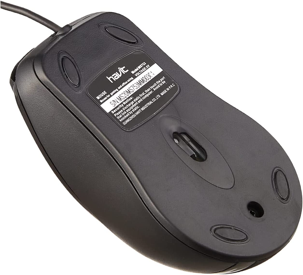 Ergonomic black Wired Optical Mouse with smooth tracking and a comfortable grip for everyday use