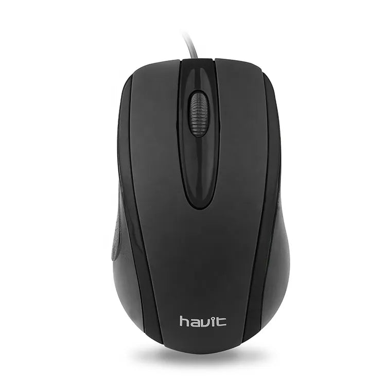 Havit Wired Optical Mouse with Ergonomic Design and Smooth Scroll Wheel for Comfortable Use