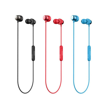 VMIDirect Wireless Bluetooth Earbuds in Black, Red, and Blue with In-Line Controls