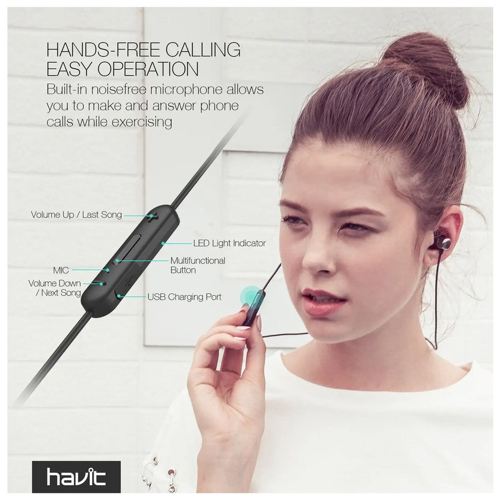 Havit Wireless Bluetooth Headphones with Hands-Free Calling and Easy Operation for Exercising