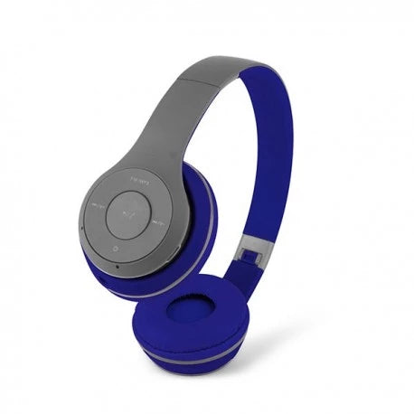 VMIDirect Wireless Headphones in Blue with Built-in Controls for Easy Music Playback