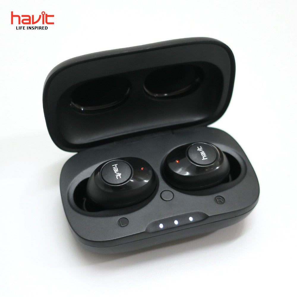 Havit Wireless Headphones in charging case with compact design for easy portability