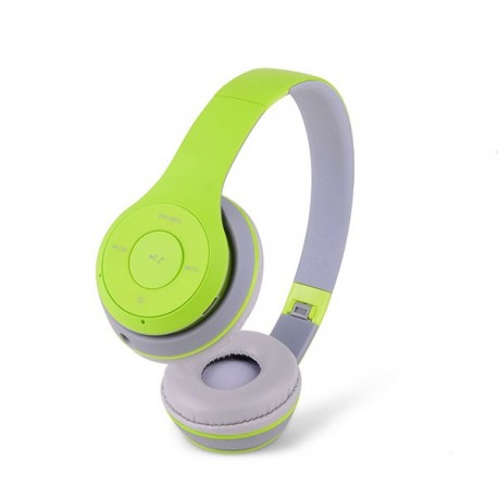 VMIDirect Wireless Headphones in vibrant green and gray with built-in controls for easy use