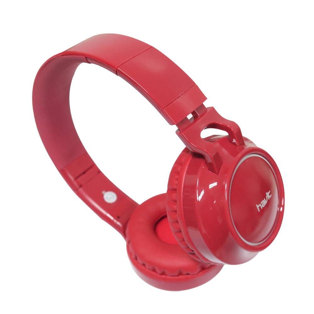 Bright red VMIDirect wireless headphones with comfortable ear cushions and adjustable headband