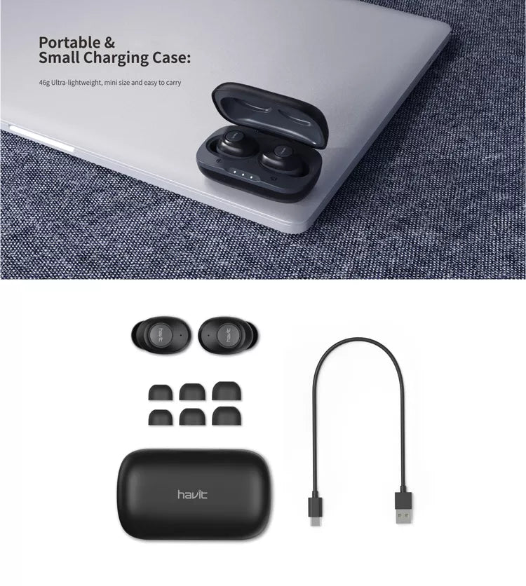 VMIDirect Wireless Headphones in Portable Charging Case with Extra Ear Tips for Optimal Comfort