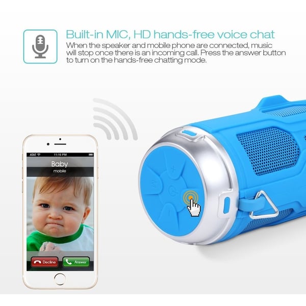 VMIDirect Wireless Speaker with Built-in Mic for HD Hands-Free Voice Chat and Phone Compatibility
