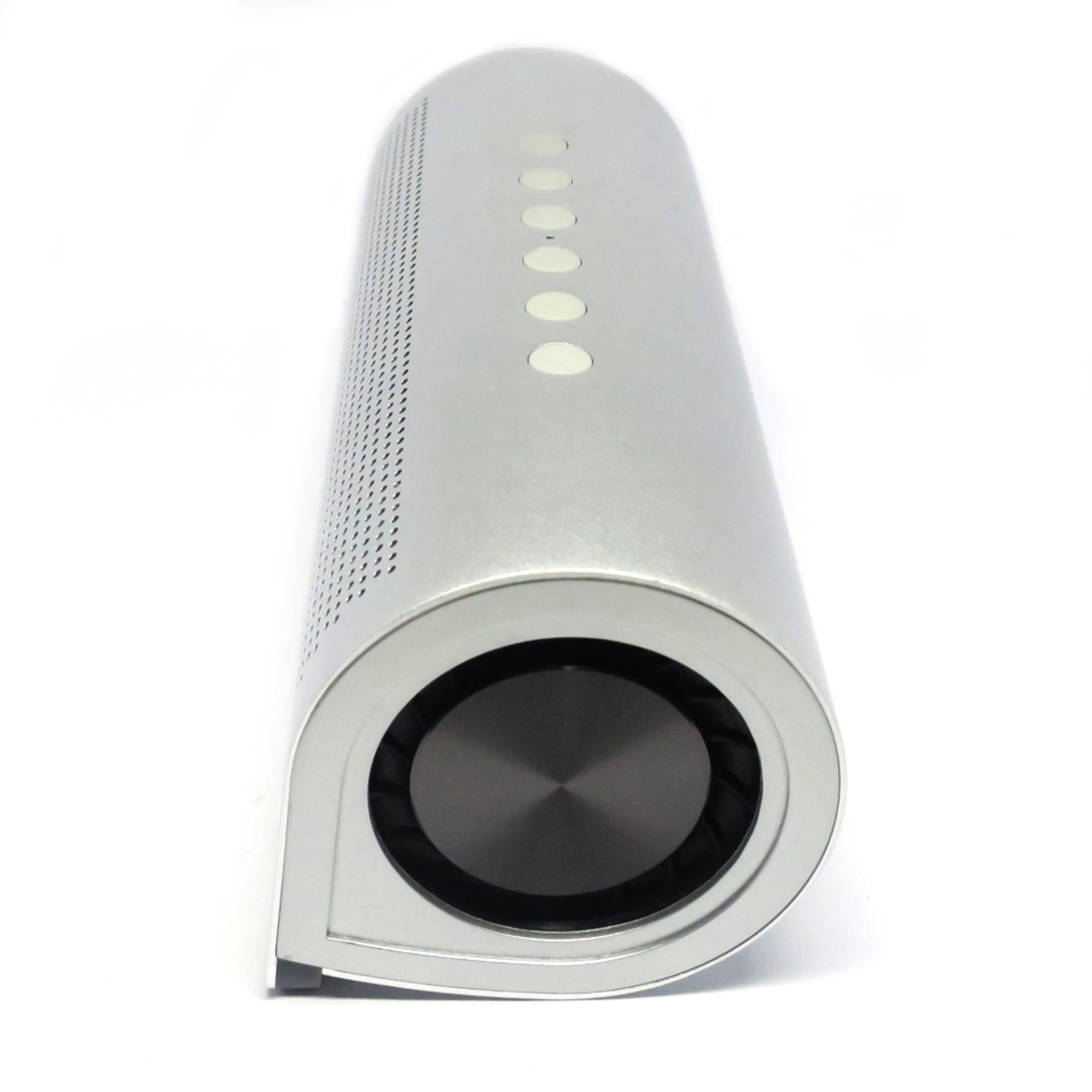 VMIDirect Wireless Speaker in sleek silver design with control buttons on top for easy use