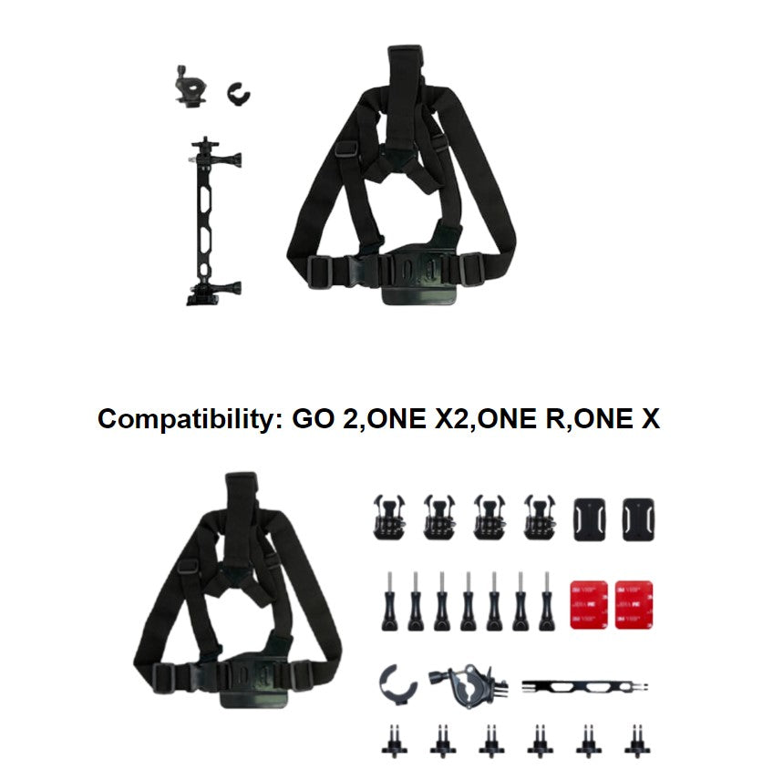 VMIDirect Insta360 Bike Bundle Kit with versatile mounts and adjustable straps for Go 2, One X2, One R, and One X