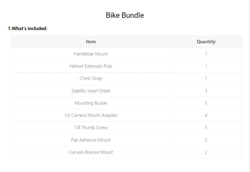 Insta360 Bike Bundle Kit with Handlebar Mount, Helmet Extension Pole, and Chest Strap included
