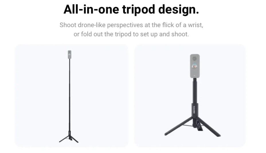 VMIDirect Invisible Selfie Stick with all-in-one tripod design for versatile shooting angles