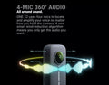 VMIDirect Waterproof Motovlogging Steady Cam with 4-mic 360 audio for clear sound capture