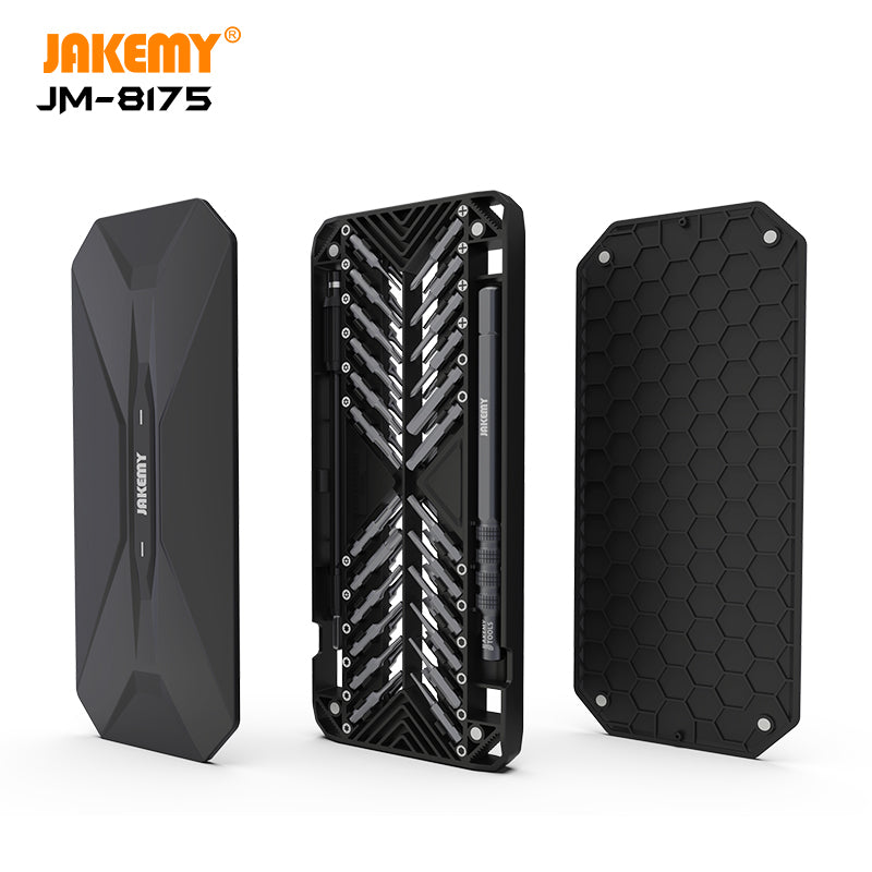 Jakemy JM-8175 precision screwdriver set with 45 interchangeable bits and ergonomic handle for versatile repairs