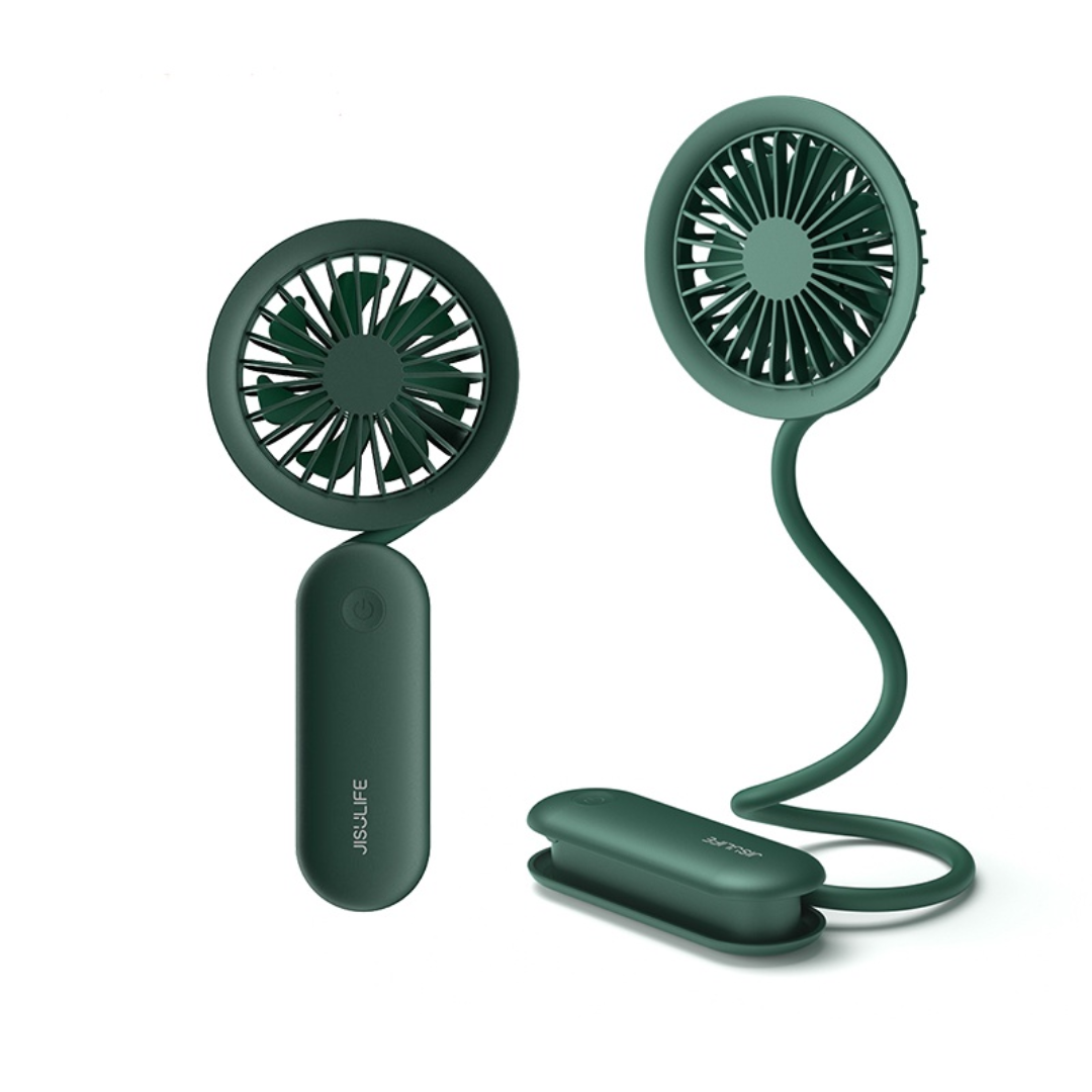 VMIDirect FA15 Mini Personal Fan in Green with Flexible Clip and Rechargeable Battery