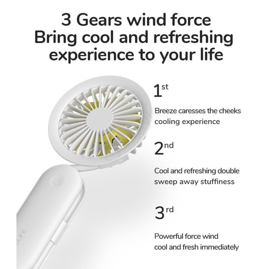 FA15 Mini Personal Fan with three wind speed settings for a refreshing cooling experience