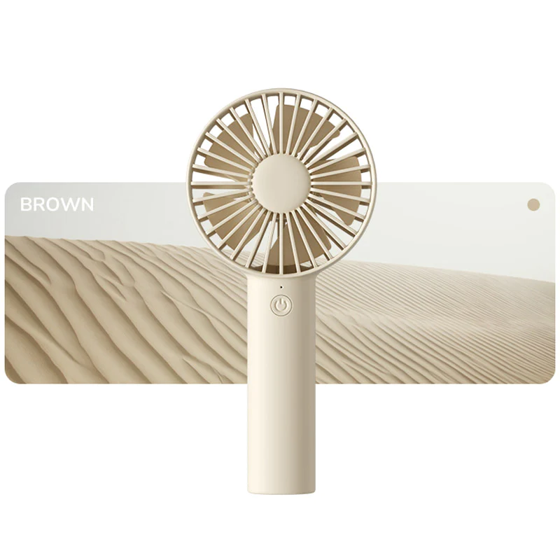FA21 Portable Handheld Fan in Brown with Ergonomic Design for Cool Comfort Anywhere